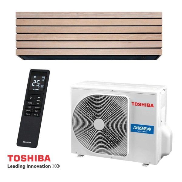 Инверторен климатик Toshiba Super Daiseikai 10 WOOD RAS-B10S4KVDG-E / RAS-10S4AVPG-E